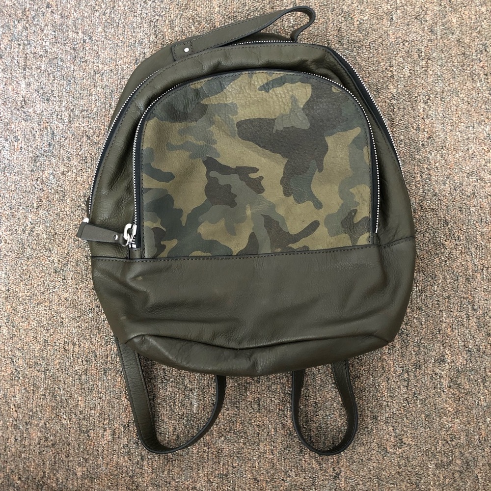 Leather camo backpack